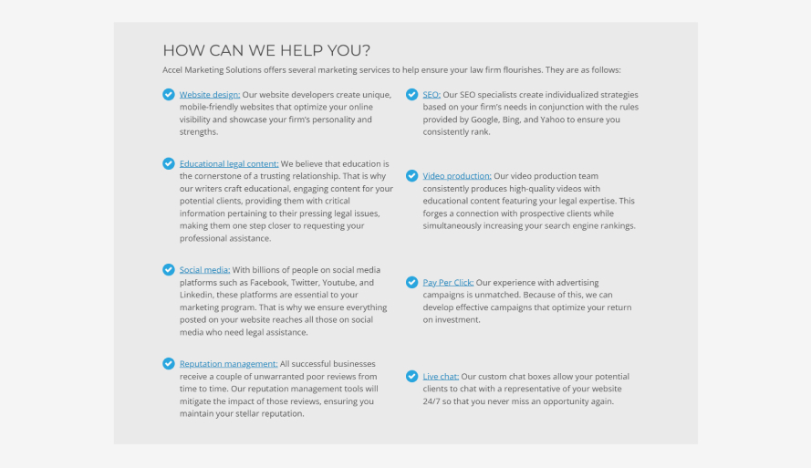 choose a law firm marketing agency: Explore All Marketing Services