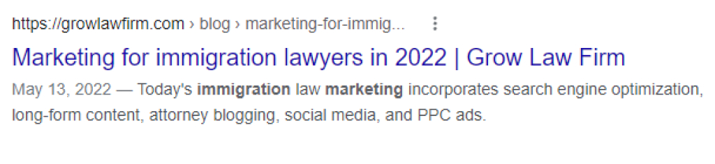SEO title and meta description for lawyers