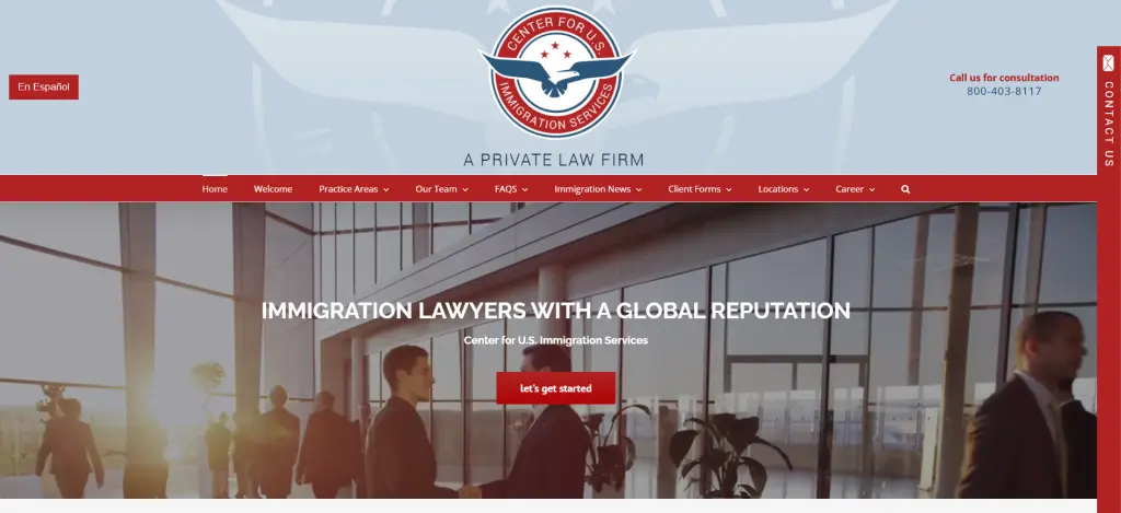 Center for U.S. Immigration Services immigration website