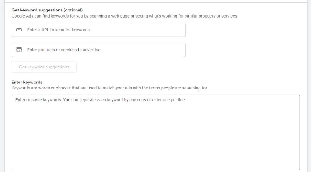 Get keyword suggestions