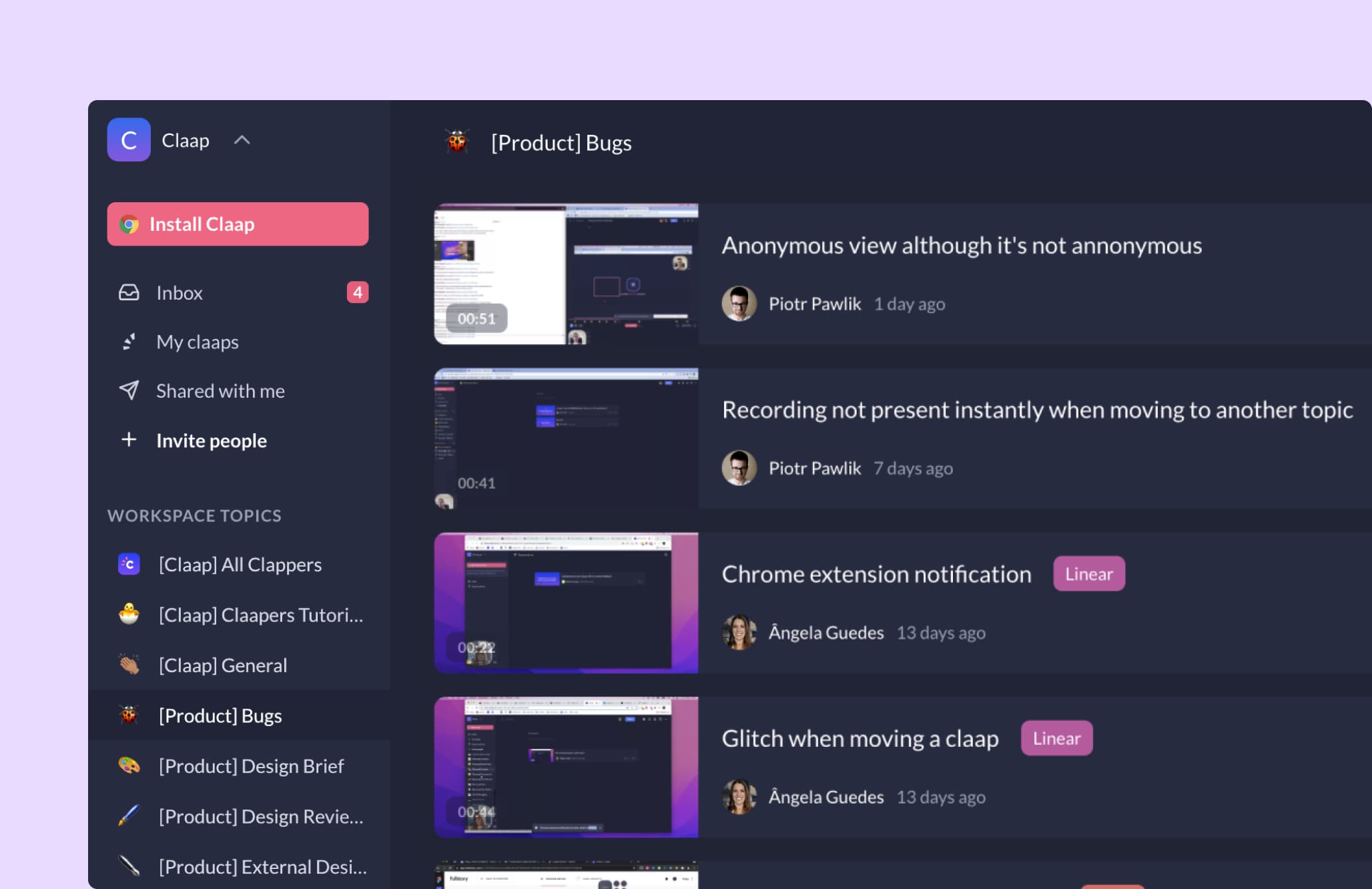 Use Claap for Bug Report