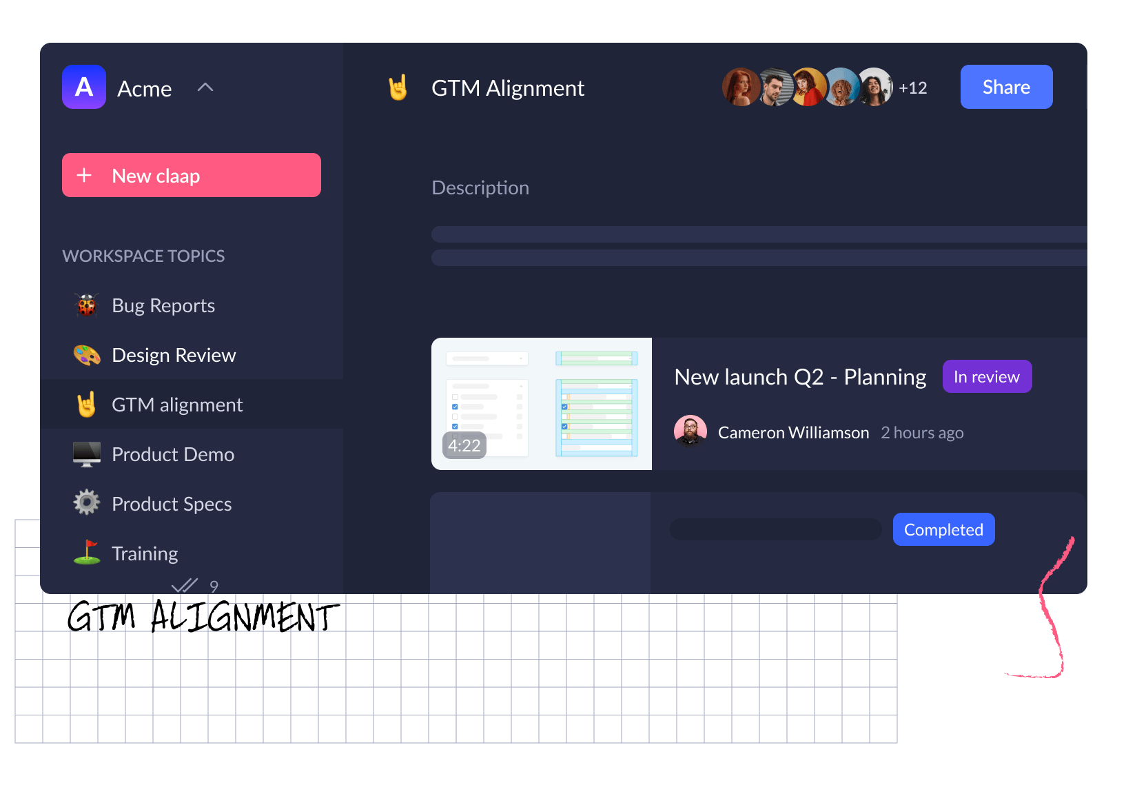 Use Claap for marketing alignment