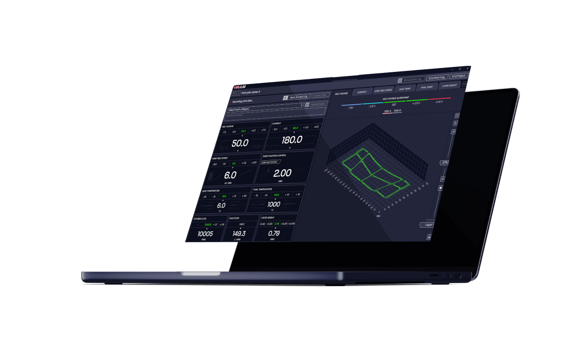 waamctrl software on a macbook screen