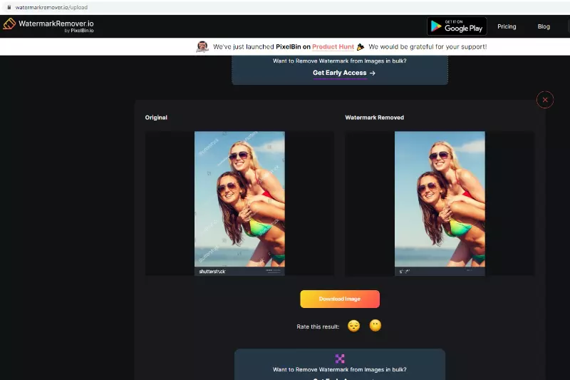 3rd Step to watermark removed image