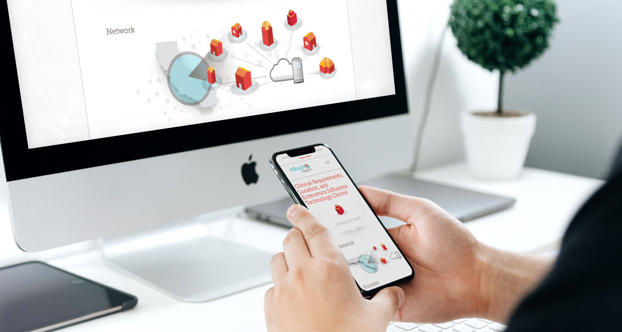 intouch health case study website mockup