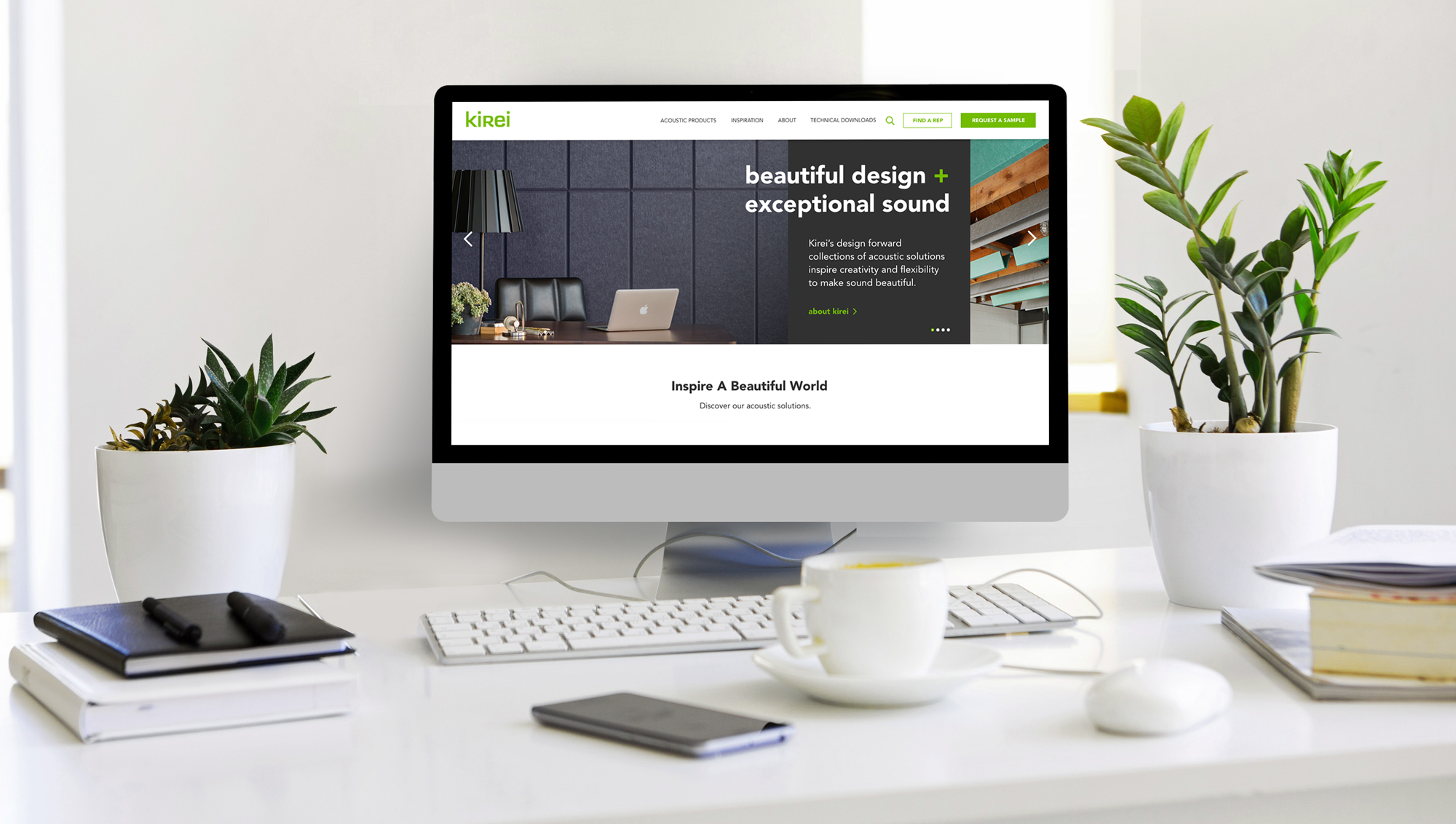 kirei case study website mockup scene