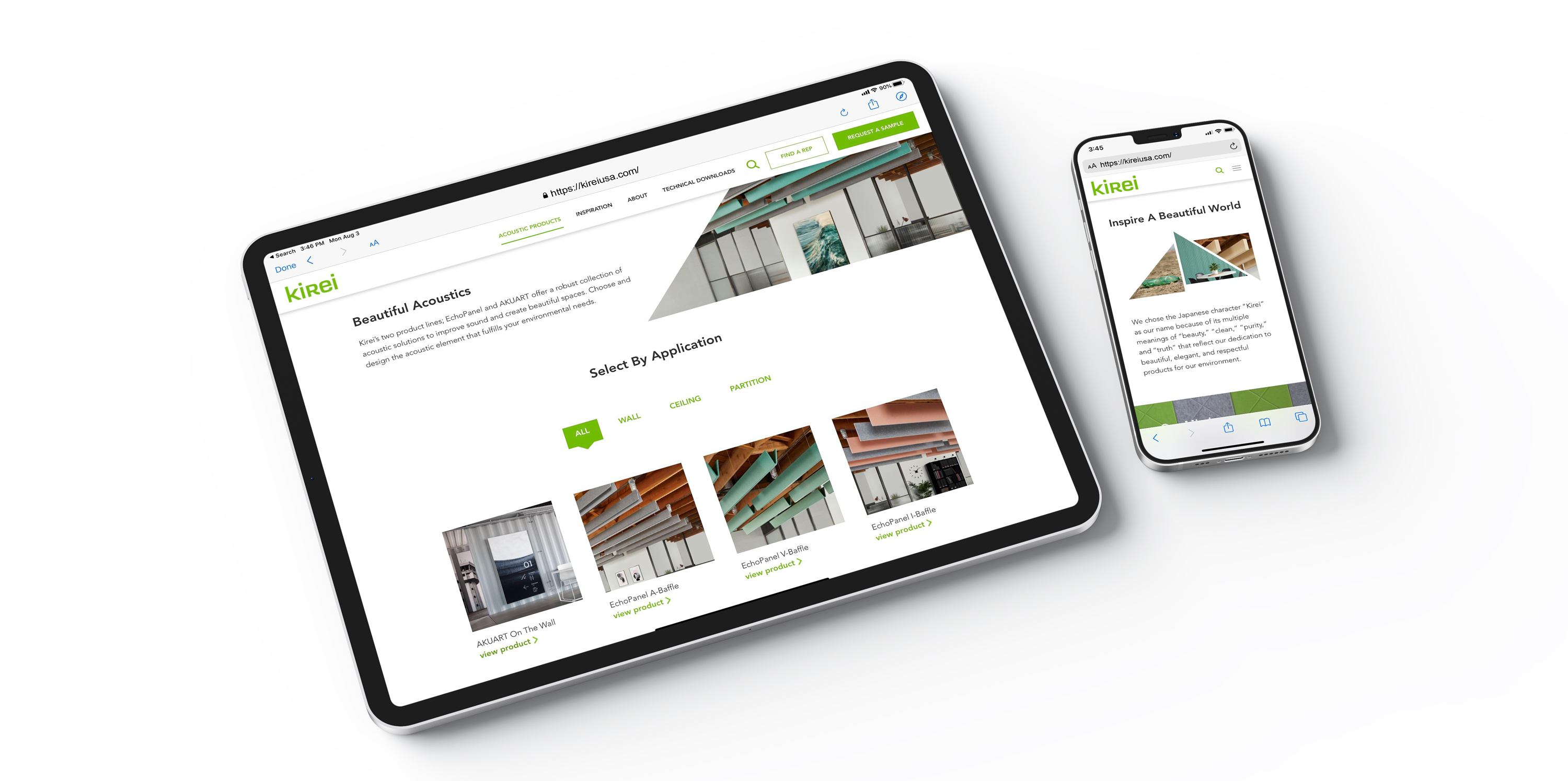 kirei case study mobile mockup