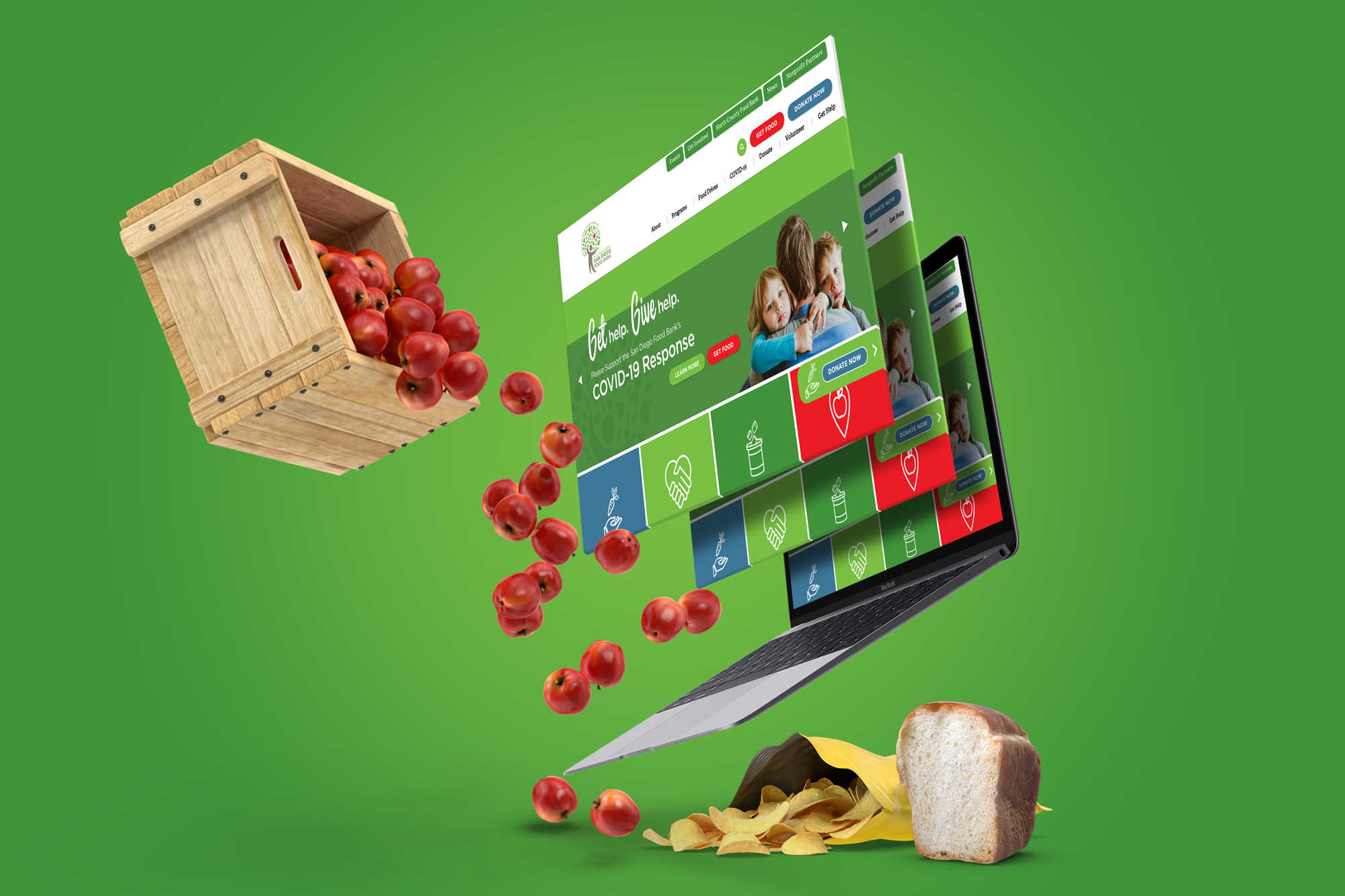 san diego food bank case study homepage mockup
