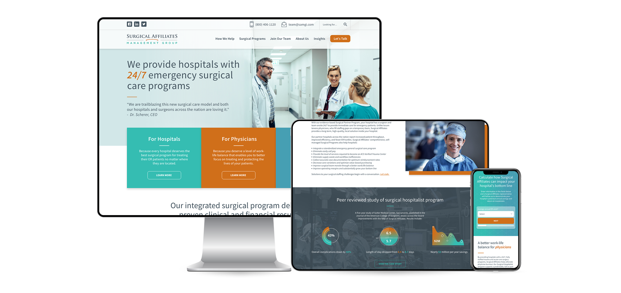 surgical affiliates case study responsive website