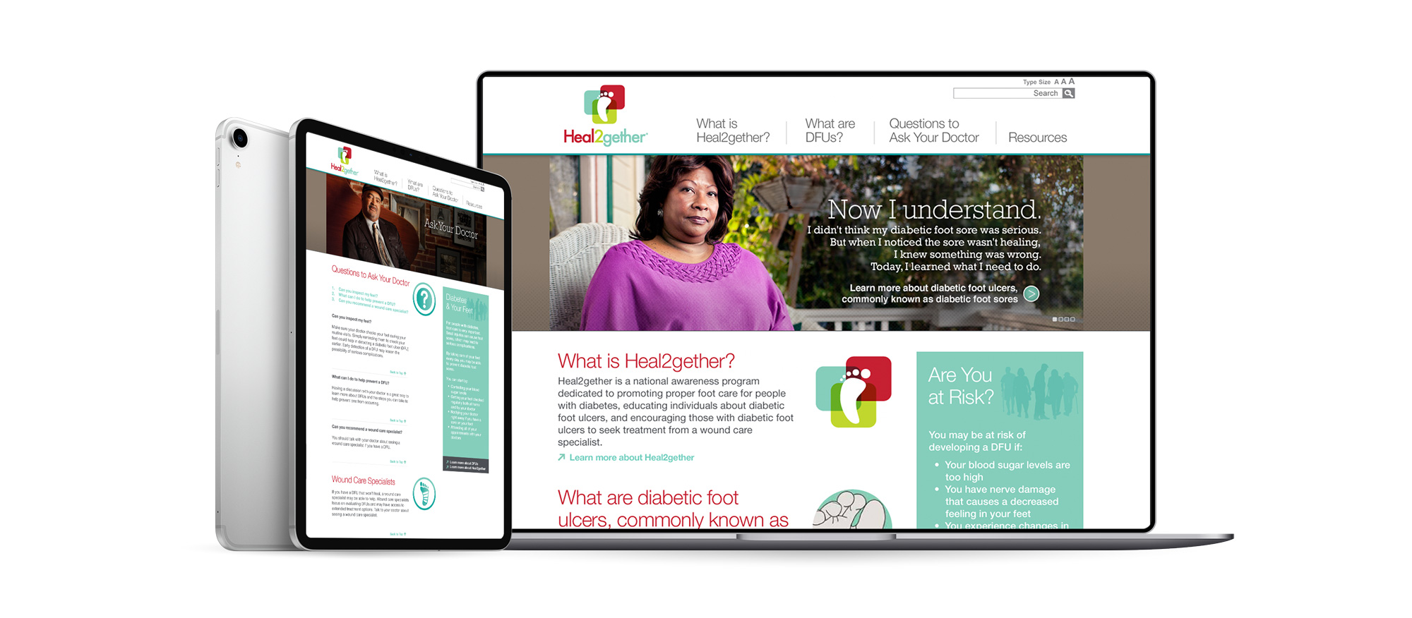 heal2gether case study responsive web tablet
