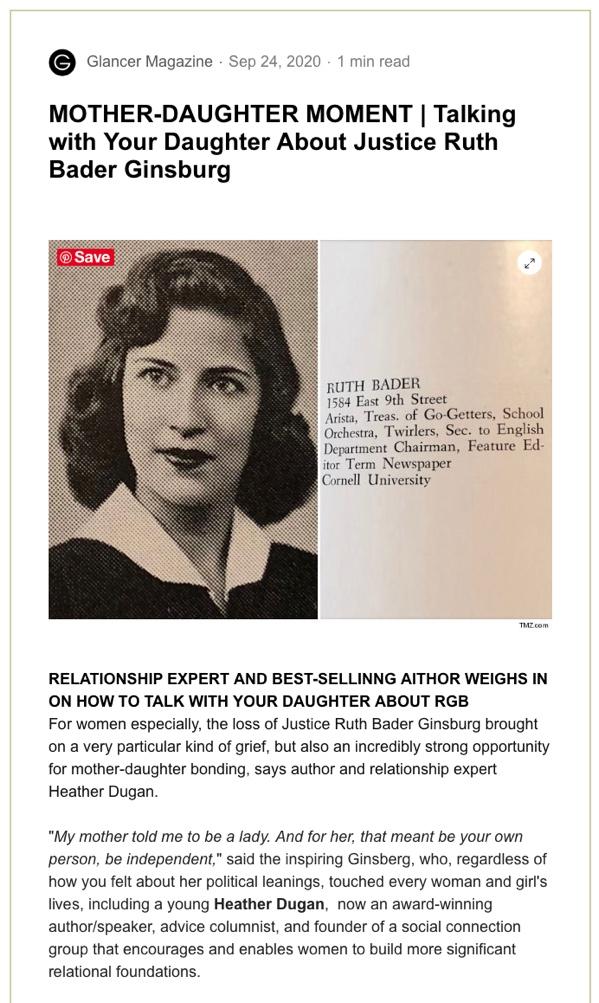 A written interview with relationship expert Heather Dugan.
