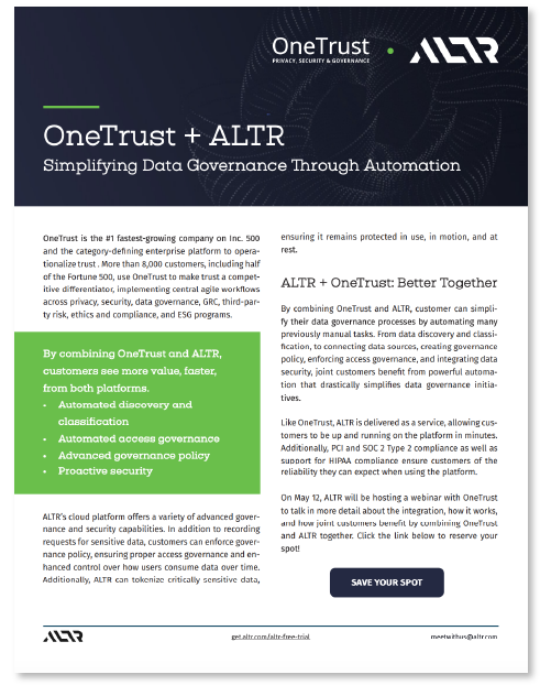 OneTrust - ALTR Overview