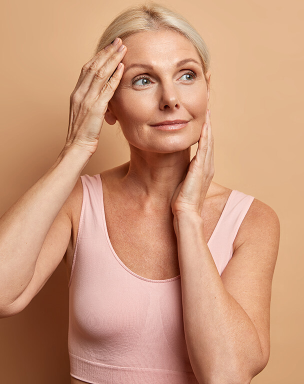 Mature woman with luminous skin for sculptra