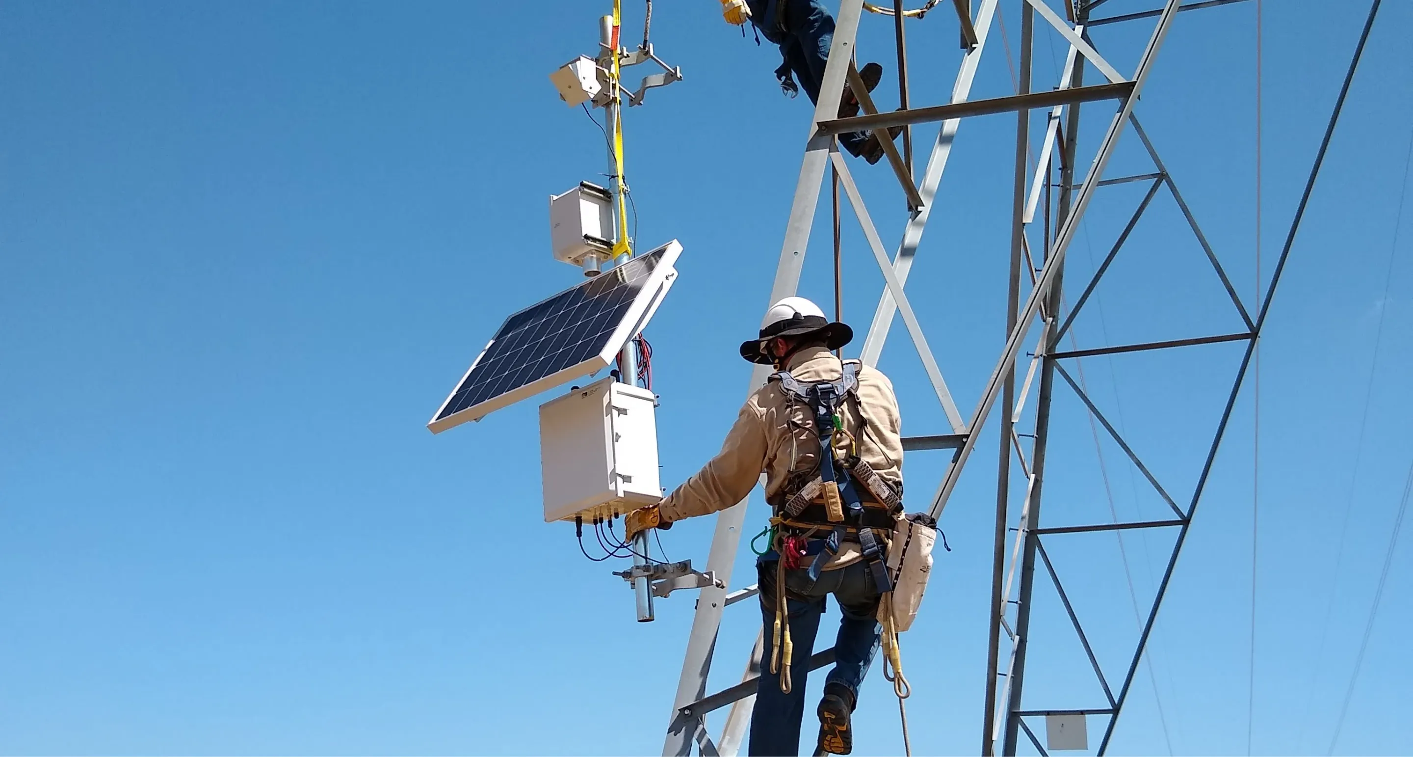LineVision sensor being installed on tower