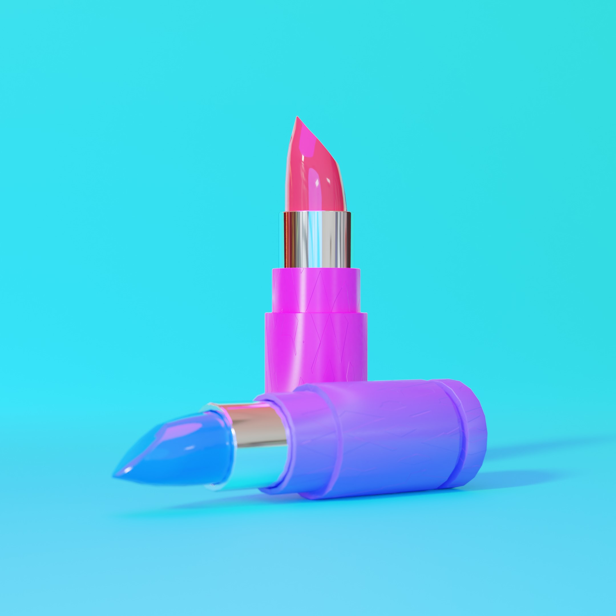two bright lipsticks