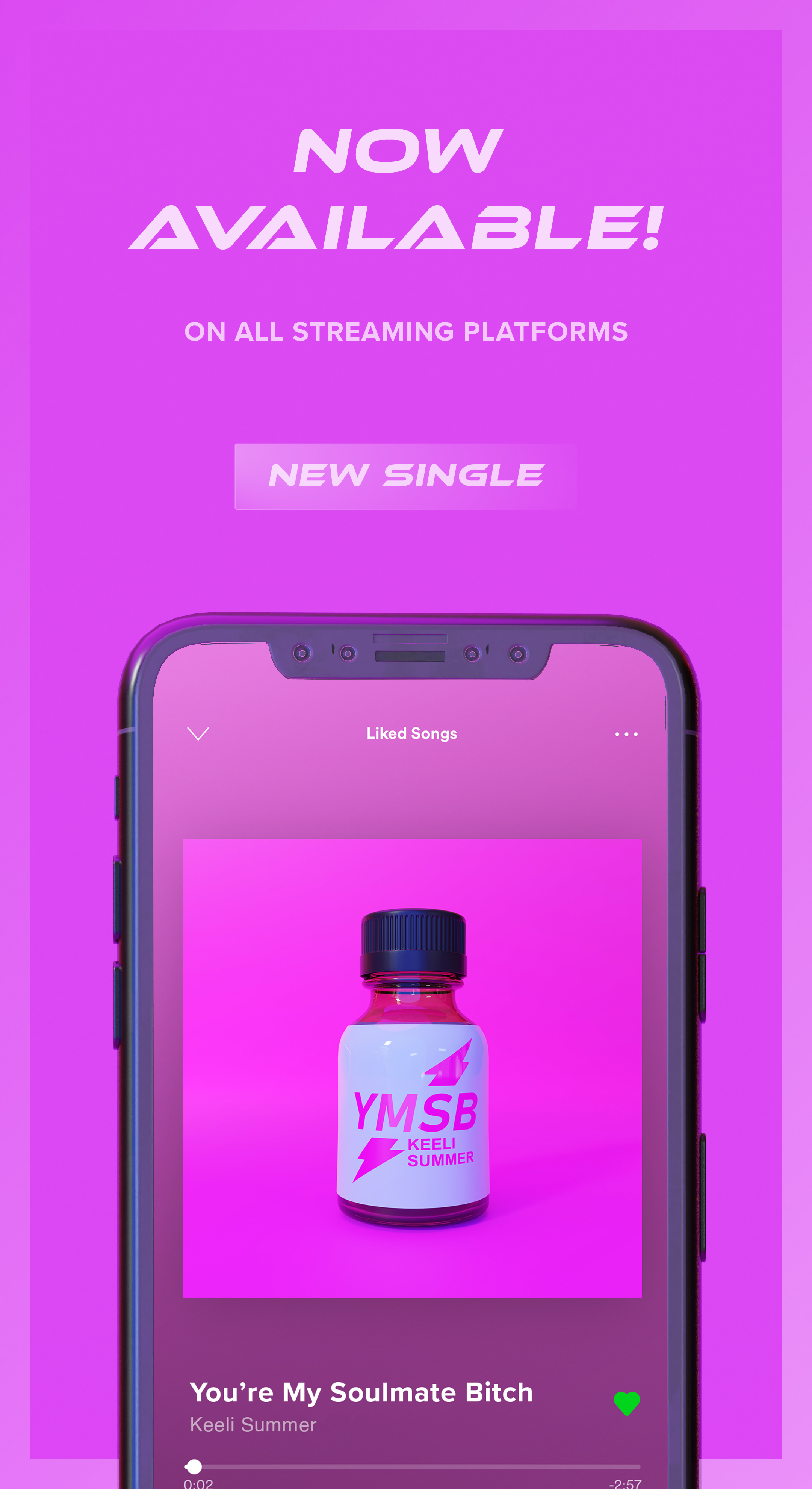 Song release announcement featuring iphone playing the single