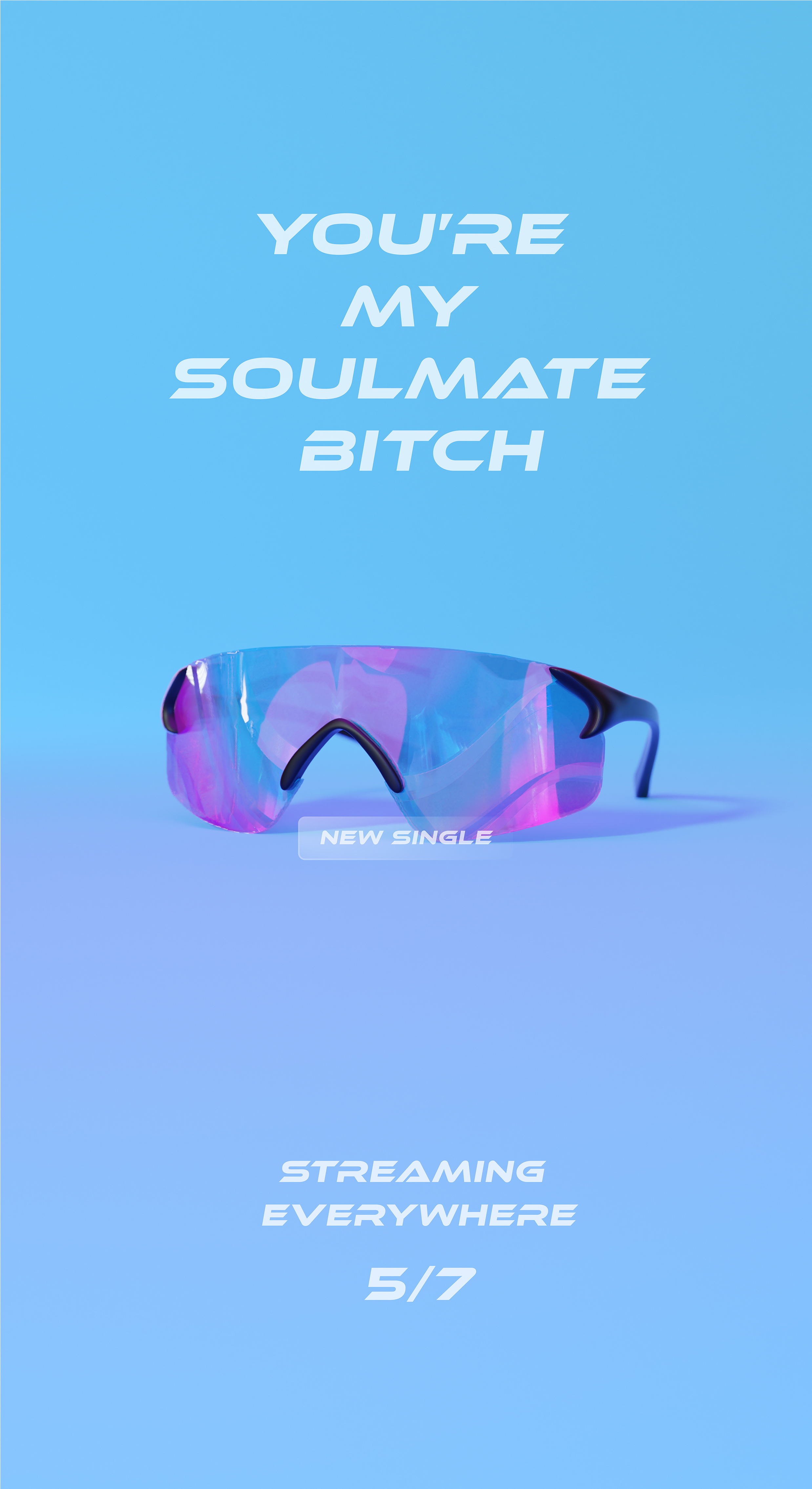 Song release announcement featuring sunglasses