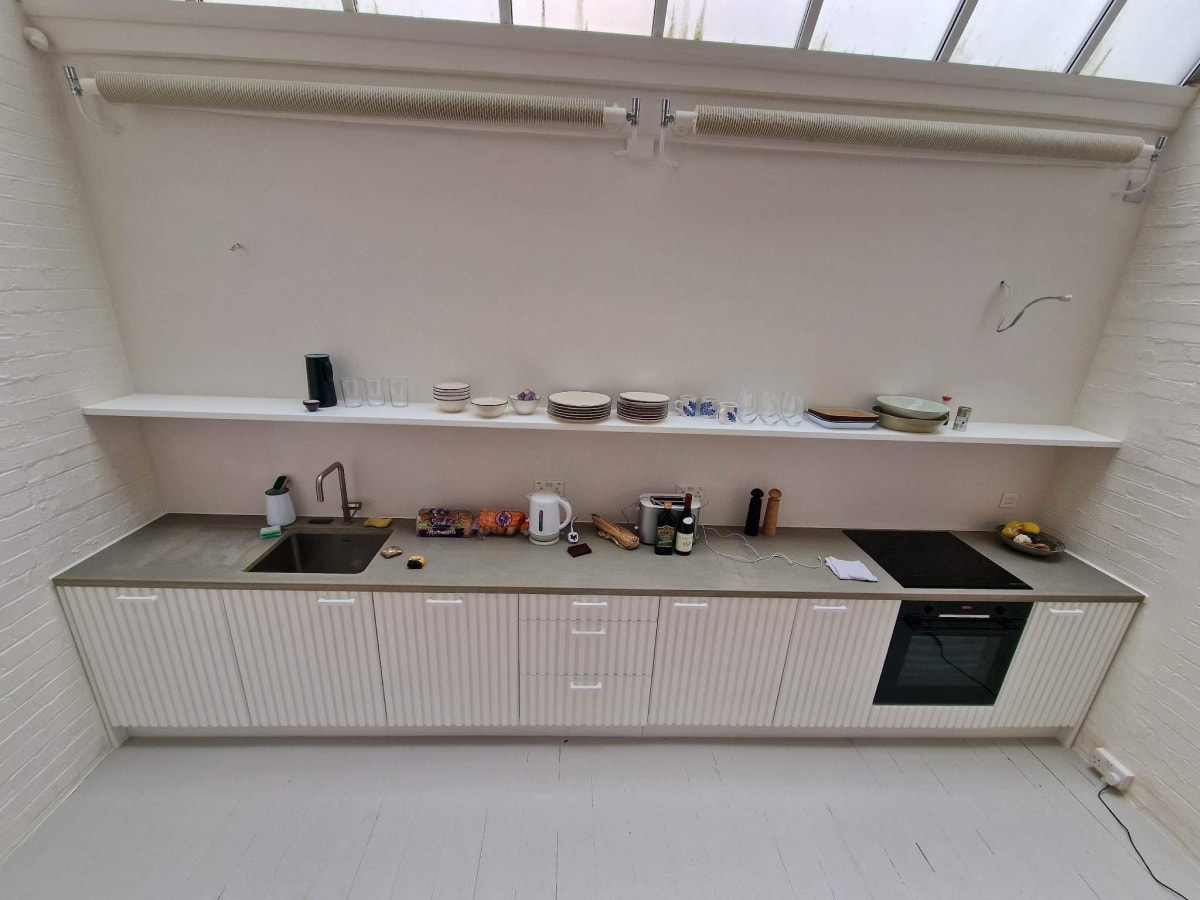 Army polished concrete worktop in London