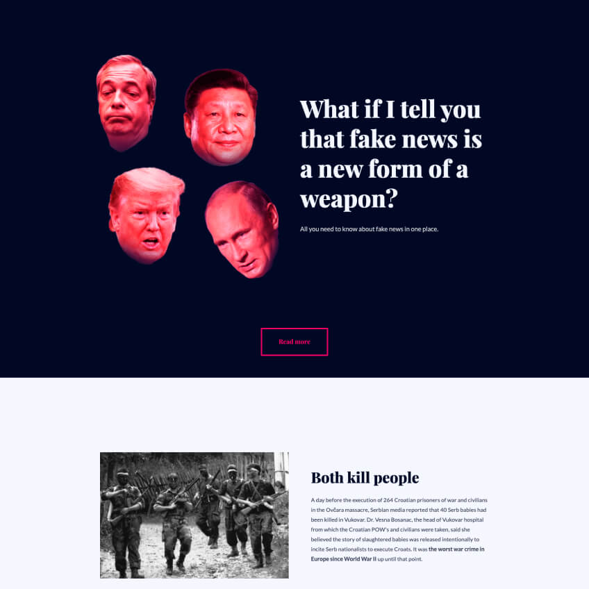Fake news informative site
