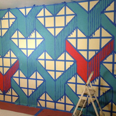 Aplikasi Painters Tape di Dinding