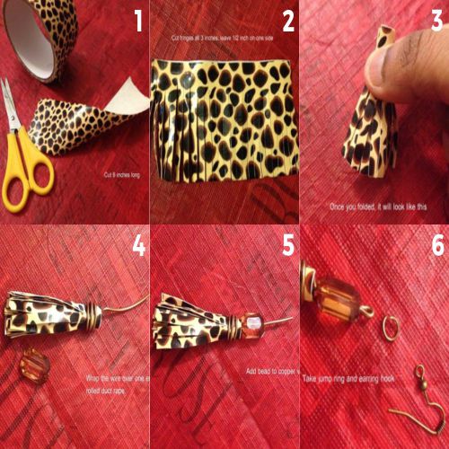 langkah membuat kreasi anting dari lakban