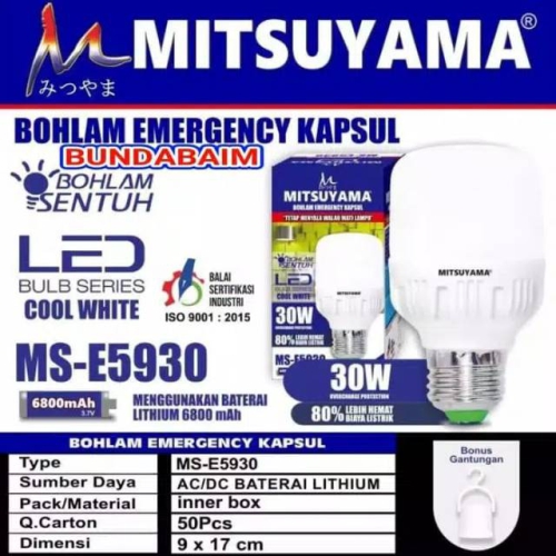 lampu emergency mitsuyama MS-E5930 30W