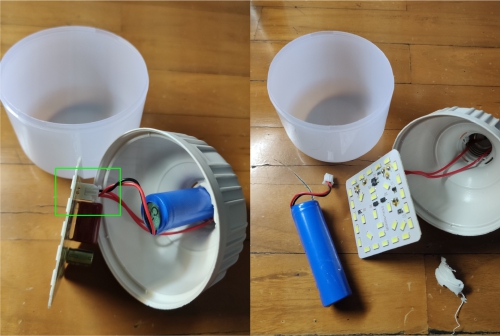 Cara mengganti baterai lampu emergency - cabut baterainya
