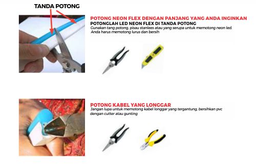 Langkah Merangkai dan Memasang LED Neon Flex