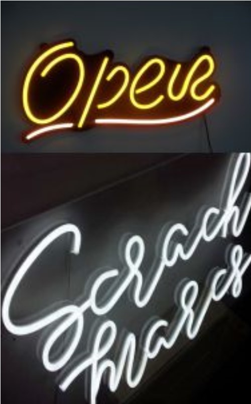 Contoh LED Neon flex untuk papan reklame