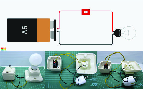 lampu dan switch rangkaian seri