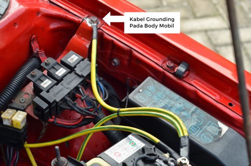 Gambar kabel grounding mobil pada body