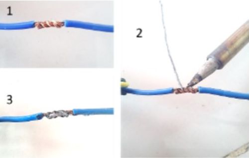 Gambar cara menyambung kabel dengan solder dan timah