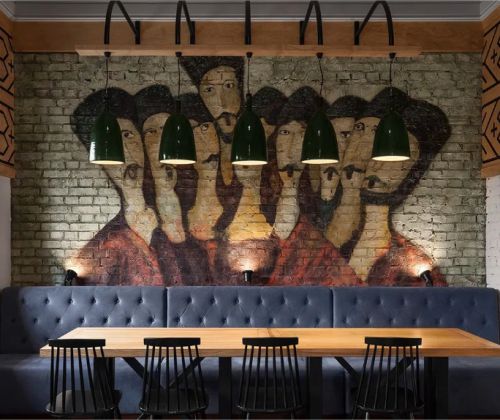 Gambar lampu sorot pada cafe