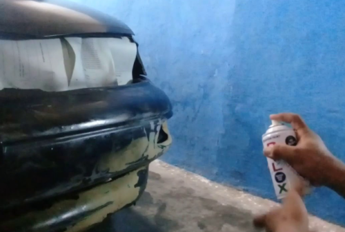 Gambar proses pengecatan mobil menggunakan pilox