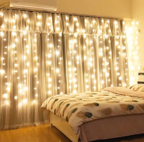 Gambar lampu TUMBLR yang dipadukan dengan gorden