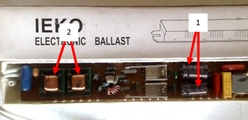 Gambar kapasitor (1) dan switching (2)