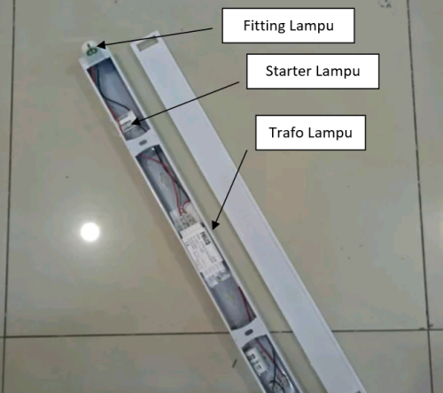 Gambar lampu UV TL dengan trafo dan starter