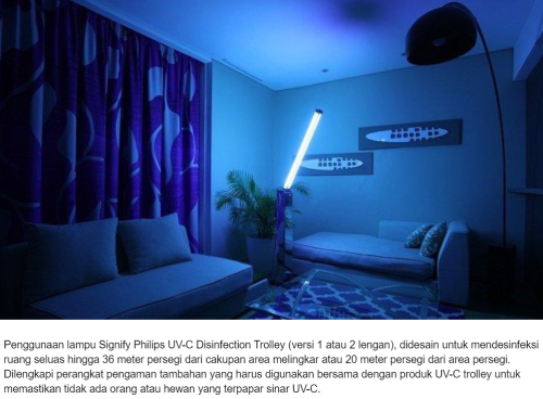 Gambar penggunaan lampu Philips UVC