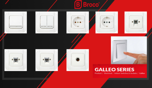 Beberapa produk stop kontak dan saklar Broco