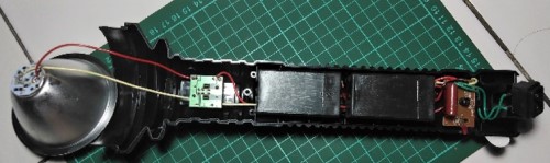 Kabel dan komponen pada senter charge