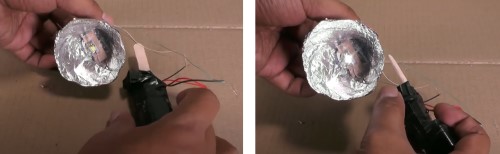 Memasang rangkaian LED ke casing mini senter