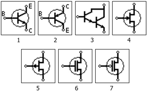 simbol komponen transistor