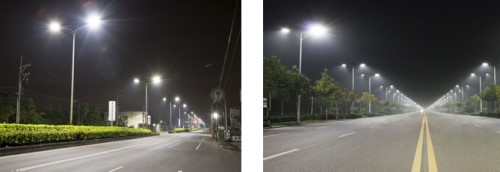 lampu tenaga surya di jalanan