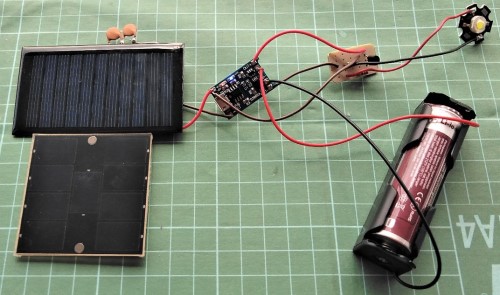 Hasil rangkaian lampu tenaga surya otomatis