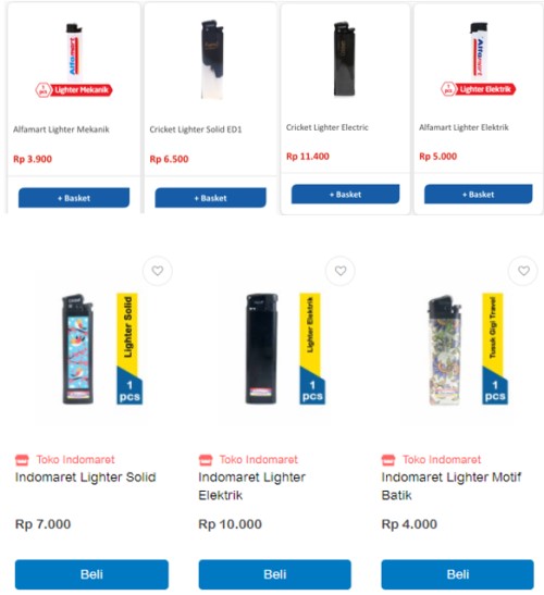 Harga korek api gas