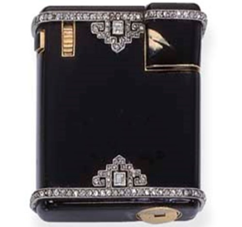 Korek Api Cartier Black Enamel Diamond