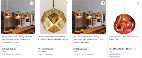tiruan lampu gantung void tom dixon