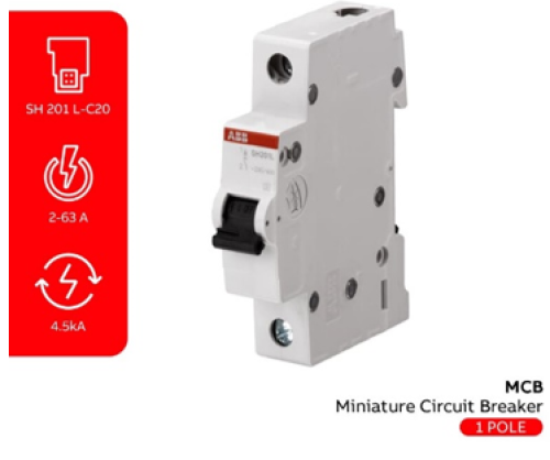 ABB MCB 1 Fasa 4.5kA