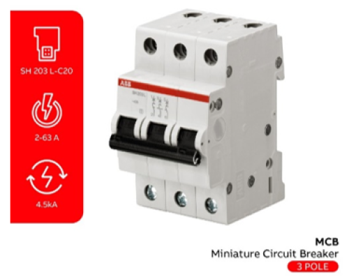 MCB ABB 3 Fasa 4.5kA