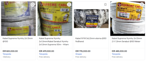 Harga kabel NYMHY
